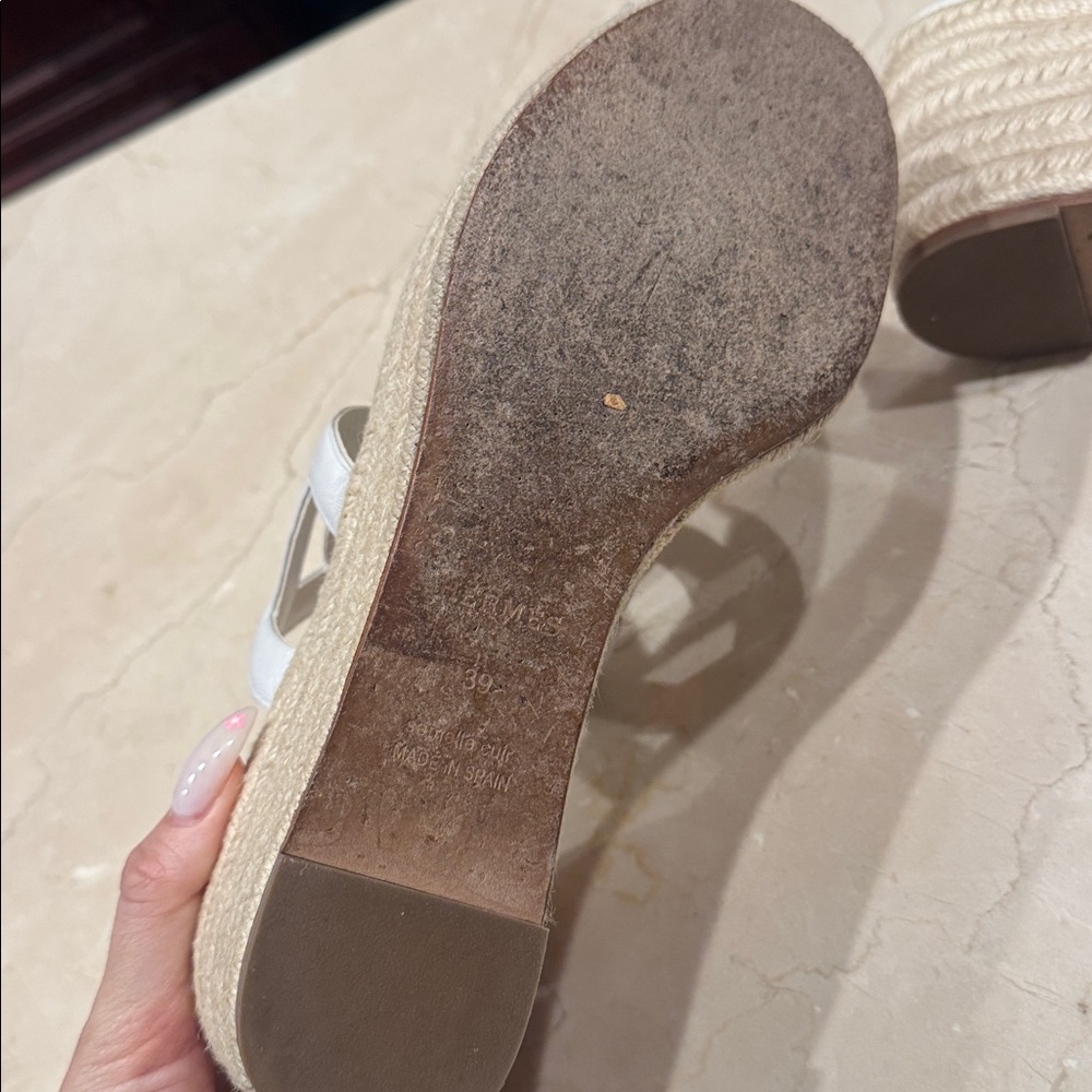 Hermes White Women's Sandals - Picture 10 of 12